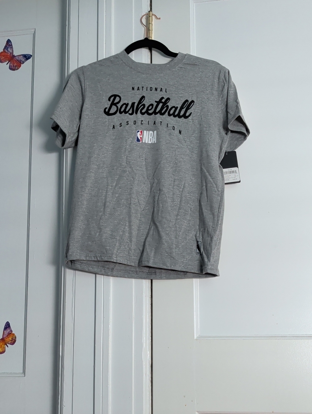 NBA Kids Gray Basketball Tee with Black Script
